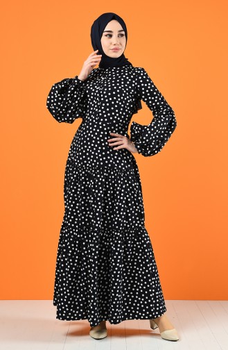 Polka Dot Kleid 8220-01 Schwarz 8220-01