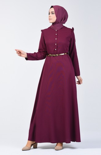 Kleid mit Volant 2555-05 Rotviolett 2555-05