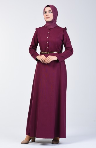 Kleid mit Volant 2555-05 Rotviolett 2555-05