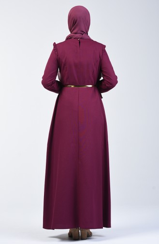 Kleid mit Volant 2555-05 Rotviolett 2555-05