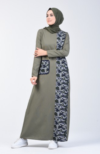 Camouflage Topped Dress 3162-01 Khaki 3162-01