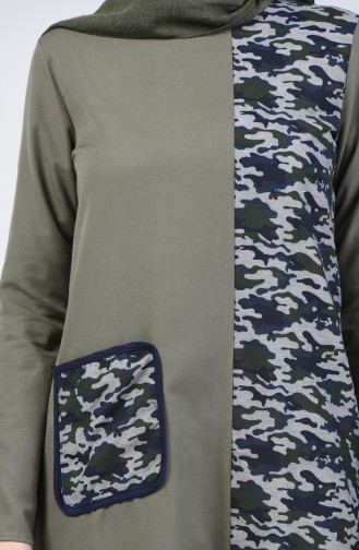Robe Garnie à Camouflage 3162-01 Khaki 3162-01
