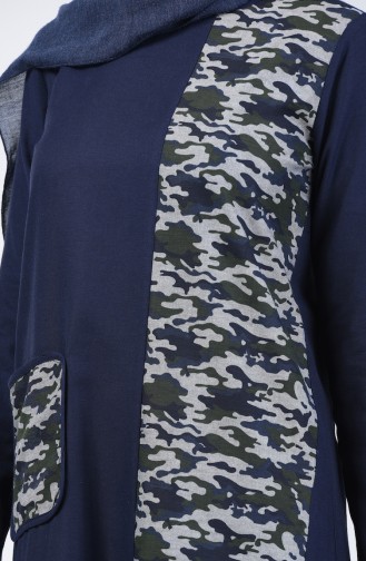 Robe Garnie à Camouflage 3162-02 Bleu Marine 3162-02