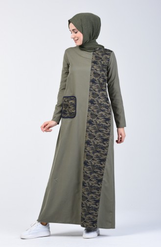 Robe Garnie à Camouflage 3162A-01 Khaki 3162A-01