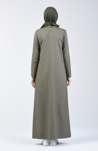 Khaki İslamitische Jurk 3162A-01