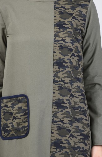 Robe Garnie à Camouflage 3162A-01 Khaki 3162A-01