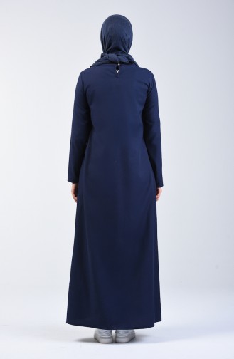 Navy Blue İslamitische Jurk 3162A-02