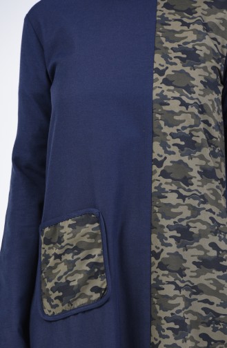 Robe Garnie à Camouflage 3162A-02 Bleu Marine 3162A-02