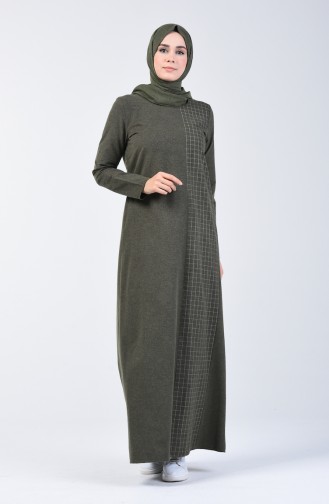 Khaki İslamitische Jurk 3163-02