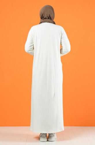 Ecru Hijab Dress 201447-04