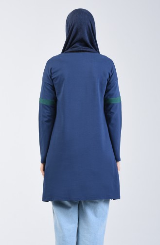 Doğal Kumaş Tunik 10333- 06 Lacivert