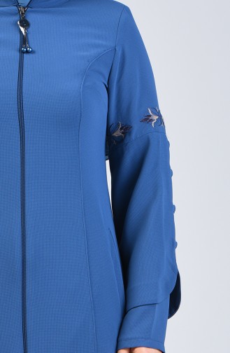 Sleeve Embroidered Abaya 3003-05 Light Blue 3003-05