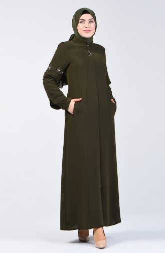 Besticktes Abaya 3003-06 Khaki 3003-06