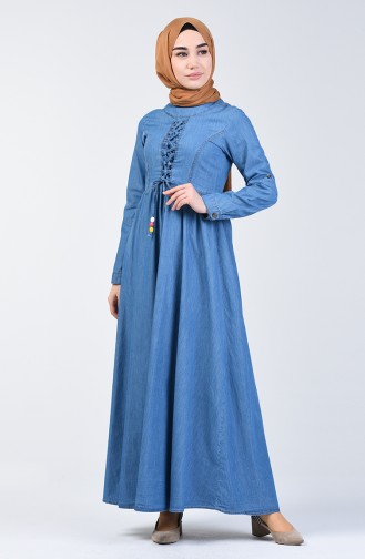 Robe Hijab Bleu Jean 6139-02