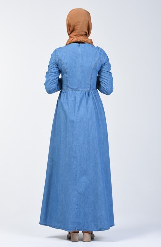 Robe Hijab Bleu Jean 6139-02