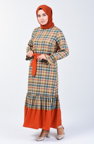 Elastic Sleeve Belted Dress 33874-01 Tile 33874-01