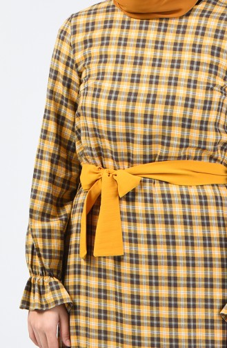 Mustard İslamitische Jurk 33874-02