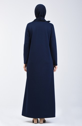 Navy Blue İslamitische Jurk 3157-02