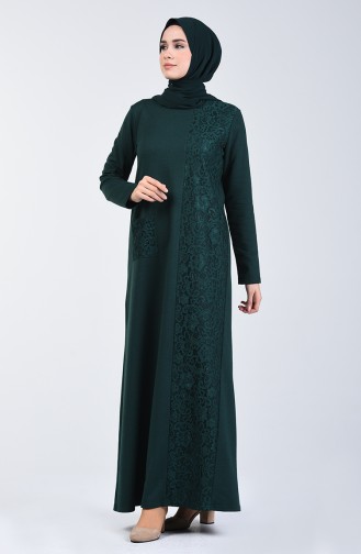 Lace Topped Dress 3157-04 Emerald Green 3157-04