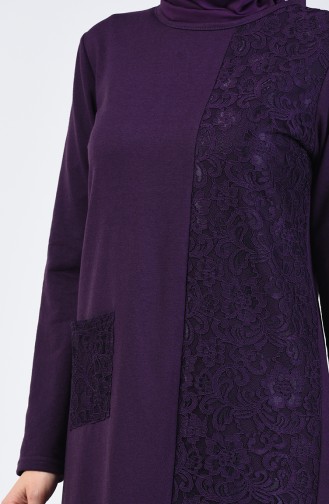 Lace Garnish Dress 3157-05 Purple 3157-05