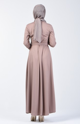 Belted Dress 1404-01 Beige 1404-01