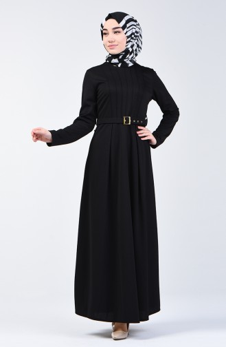 Belted Dress 1404-02 Black 1404-02