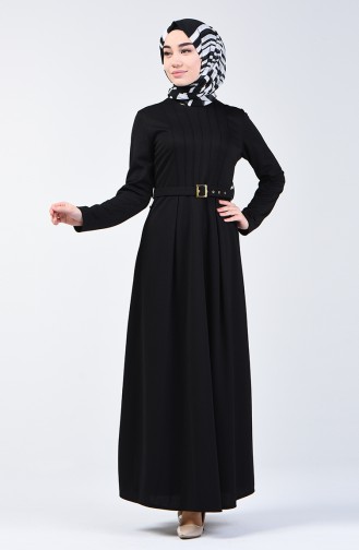 Robe à Ceinture 1404-02 Noir 1404-02