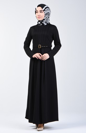 Robe à Ceinture 1404-02 Noir 1404-02