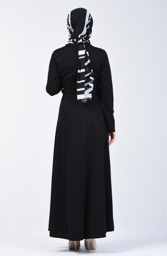 Kleid mit Gürtel 1404-02 Schwarz 1404-02