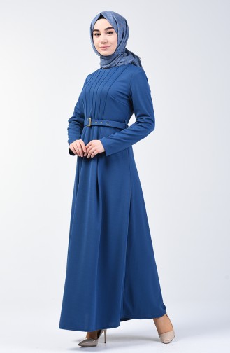 Kleid mit Gürtel 1404-03 Indigo 1404-03