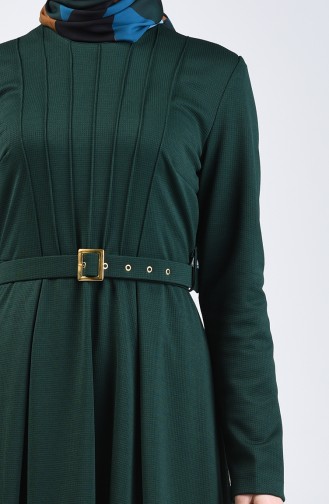 Robe à Ceinture 1404-04 Vert émeraude 1404-04