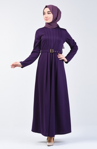 Kleid mit Gürtel 1404-05 Lila 1404-05