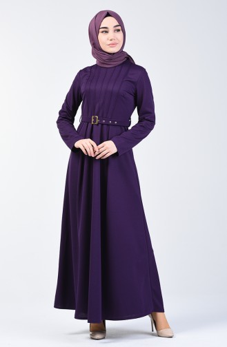 Belted Dress 1404-05 Purple 1404-05