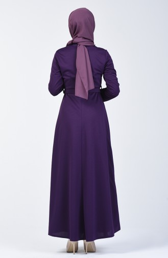 Belted Dress 1404-05 Purple 1404-05