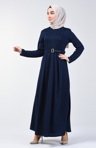 Kleid mit Gürtel 1404-06 Dunkelblau 1404-06