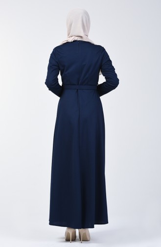 Kleid mit Gürtel 1404-06 Dunkelblau 1404-06