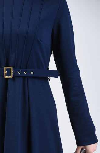 Belted Dress 1404-06 Navy Blue 1404-06