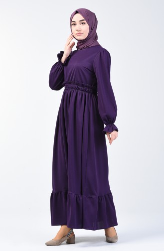 Robe à Taille Élastique 4532-01 Pourpre 4532-01