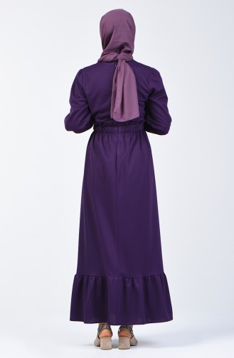 Kleid mit elastische Taille 4532-01 Lila 4532-01