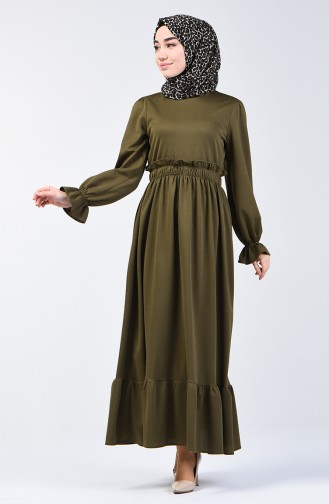 Ölgrün Hijab Kleider 4532-02