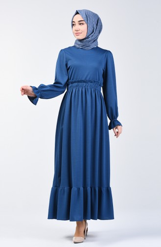 Kleid mit elastische Taille 4532-03 Indigo 4532-03