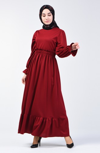 Robe à Taille Élastique 4532-06 Bordeaux 4532-06