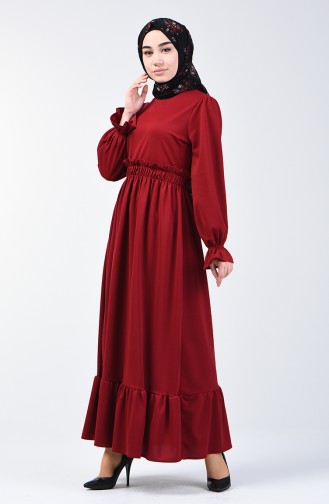 Elastic Waist Dress 4532-06 Claret Red 4532-06