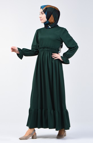Elastic waist Dress 4532-07 Emerald Green 4532-07