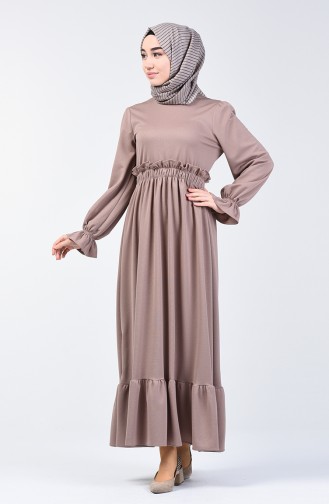 Elastic Waist Dress 4532-09 Beige 4532-09