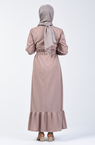 Kleid mit elastische Taille 4532-09 Beige 4532-09
