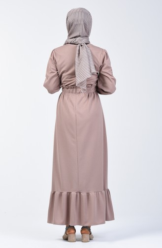 Elastic Waist Dress 4532-09 Beige 4532-09