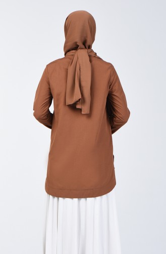 Yanları Düğme Detaylı Tunik 3148-07 Camel