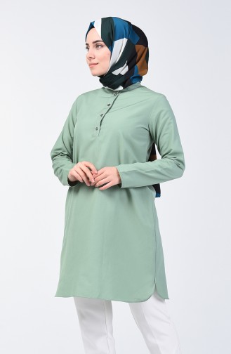 Düğmeli Tunik 3168-05 Yeşil