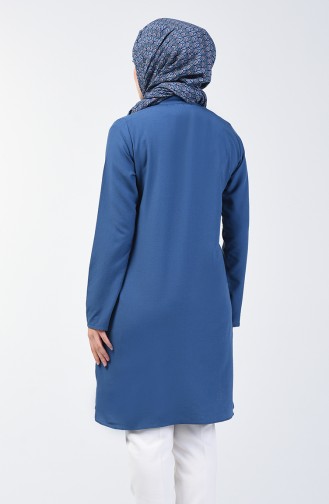 Düğmeli Tunik 3168-06 İndigo